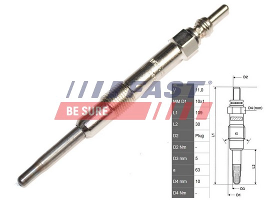 Свеча накаливания FAST FT82733