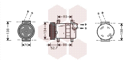Компрессор кондиционер VAN WEZEL 1700K088