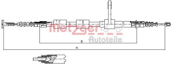 Тросик cтояночный тормоз METZGER 251.31