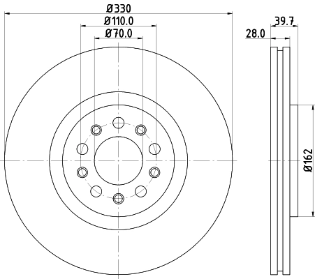 Тормозной диск pro HELLA/BEHR/PAGID 8DD 355 116-651