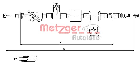 Тросик cтояночный тормоз METZGER 12.0101