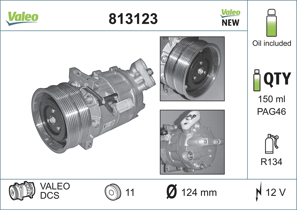 Компрессор кондиционер valeo origins new oe technology VALEO 813123