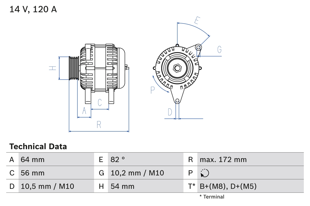 Генератор BOSCH 0 986 046 140
