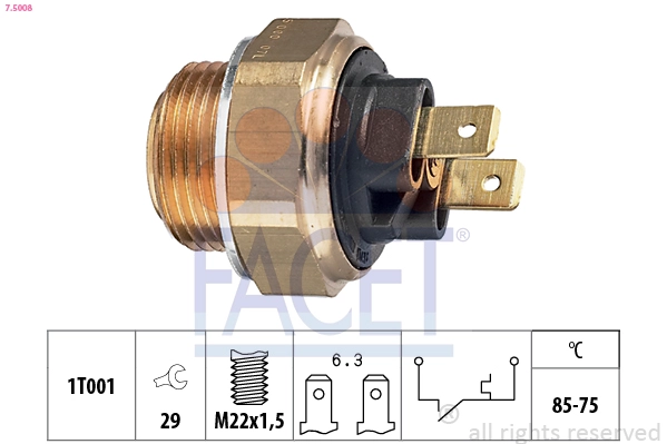 Термовыключатель вентилятор радиатора made in italy - oe equivalent FACET 7.5008