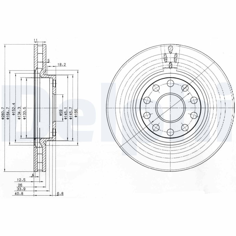 Тормозной диск DELPHI BG3078
