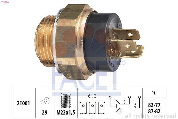 Термовыключатель вентилятор радиатора made in italy - oe equivalent FACET 7.5604
