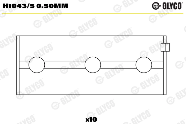 Подшипник коленвала GLYCO H1043/5 0.50mm