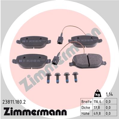 Комплект тормозных колодок дисковый тормоз ZIMMERMANN 23811.180.2