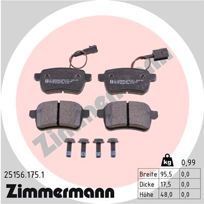 Комплект тормозных колодок дисковый тормоз ZIMMERMANN 25156.175.1
