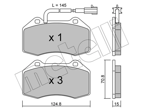 Комплект тормозных колодок дисковый тормоз METELLI 22-0651-1
