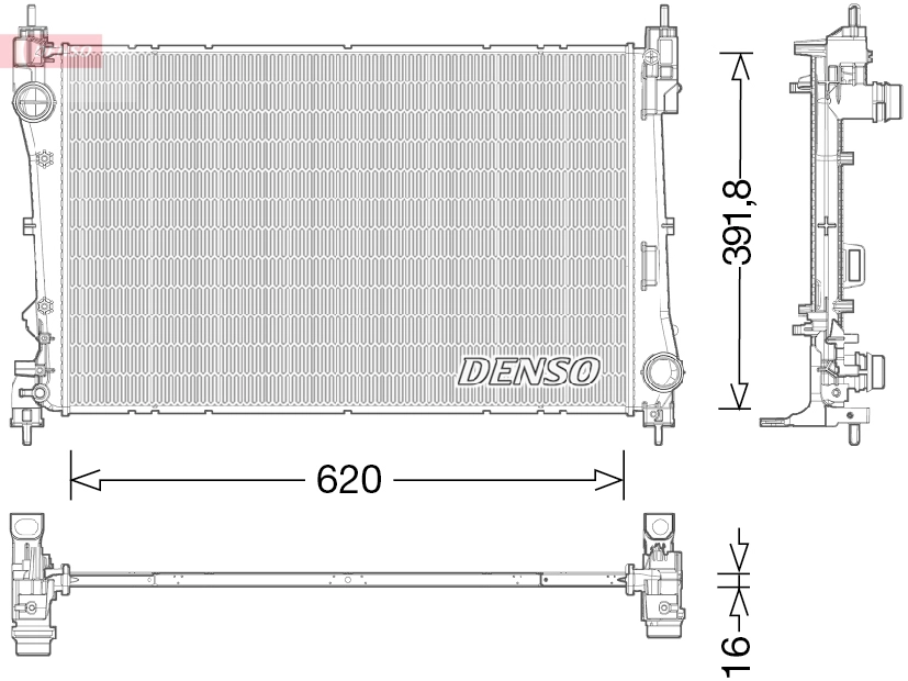 Радиатор охлаждение двигателя DENSO DRM13017