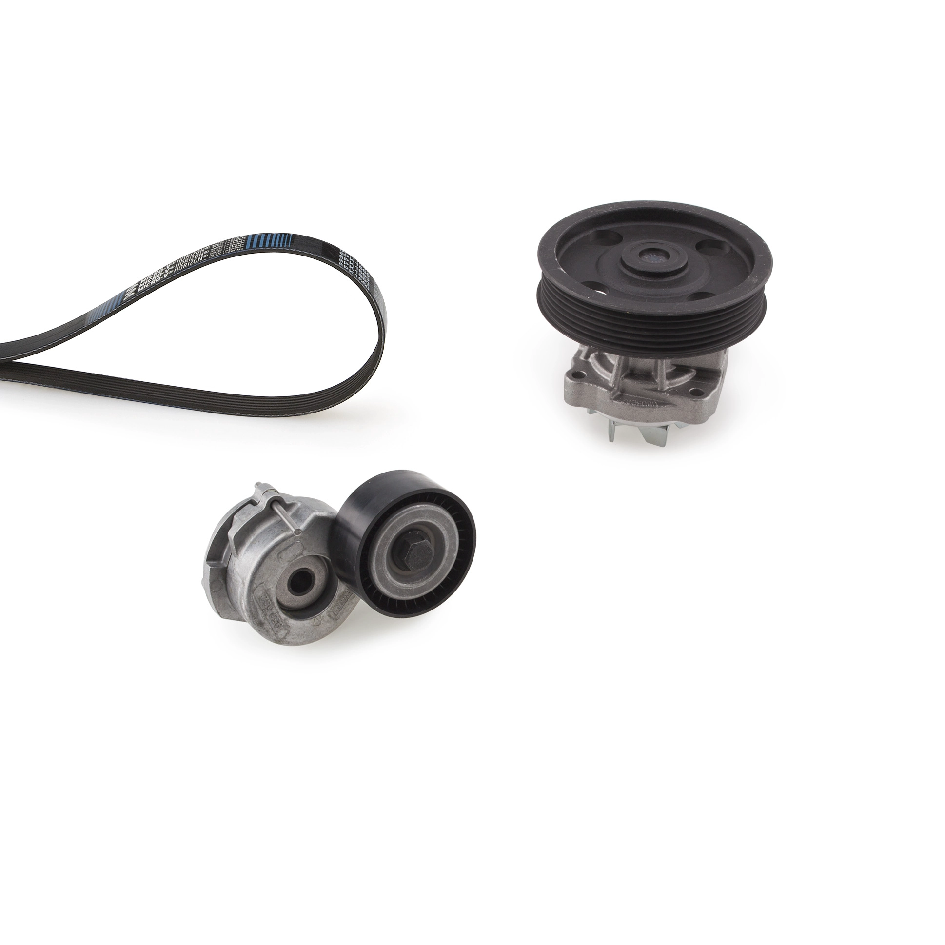 Водяной насос + комплект ручейковых ремней micro-v kit GATES KP26PK1183