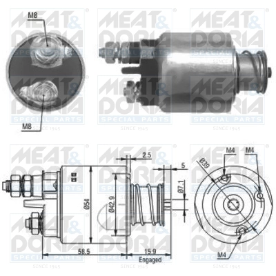 Тяговое реле стартер MEAT & DORIA 46020