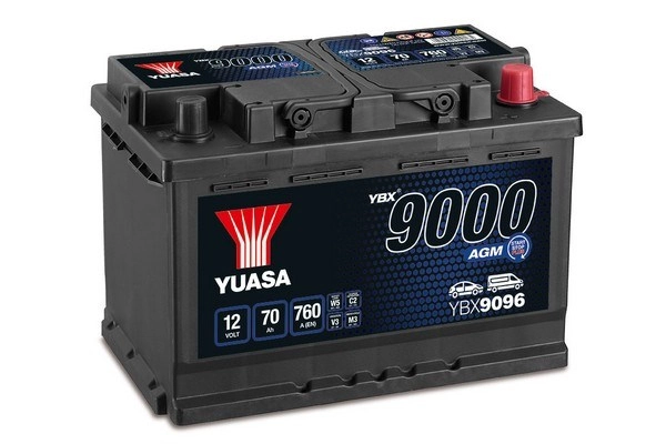 Стартерная аккумуляторная батарея ybx9000 agm start stop plus batteries YUASA YBX9096
