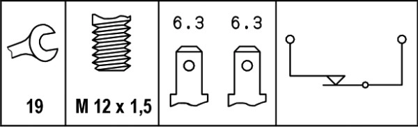 Выключатель фонаря сигнала торможения HELLA/BEHR/PAGID 6DF 007 361-001