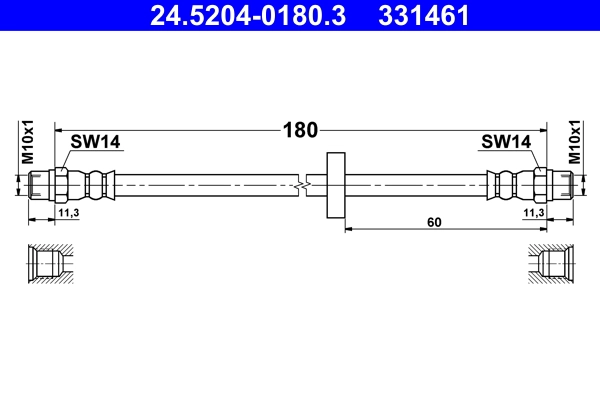 Тормозной шланг ATE 24.5204-0180.3