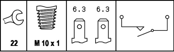 Выключатель фонаря сигнала торможения HELLA/BEHR/PAGID 6DL 003 262-001