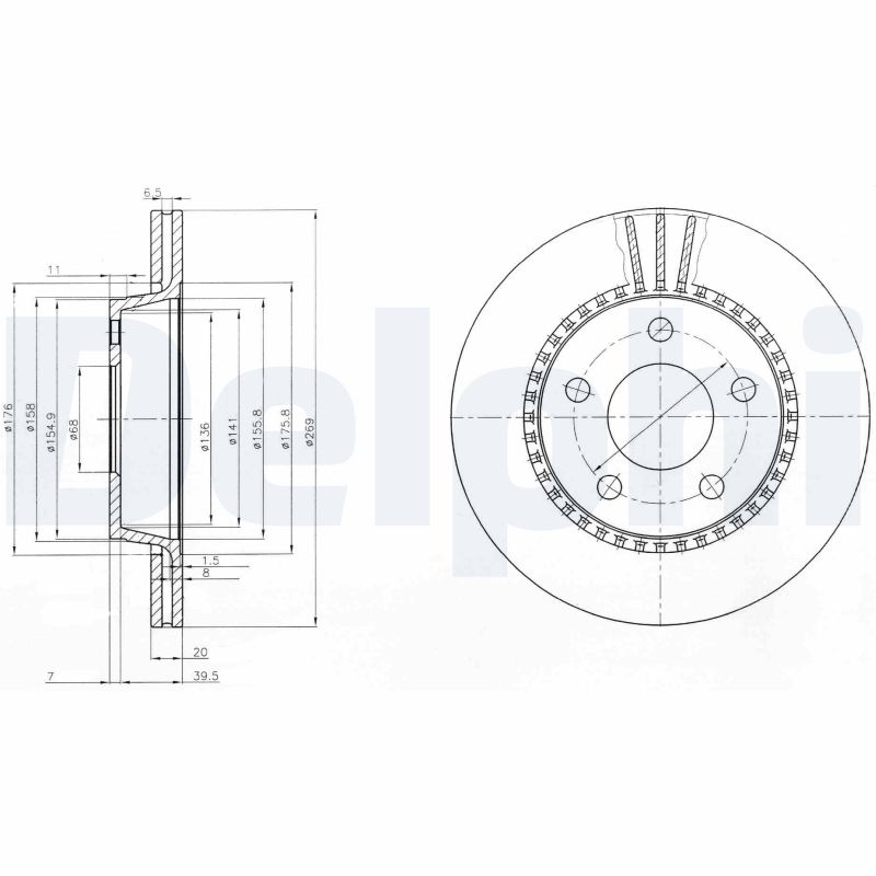 Тормозной диск DELPHI BG2519