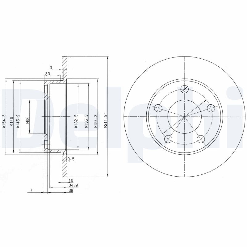 Тормозной диск DELPHI BG2520
