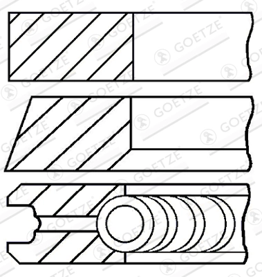 Комплект поршневых колец GOETZE ENGINE 08-501507-00