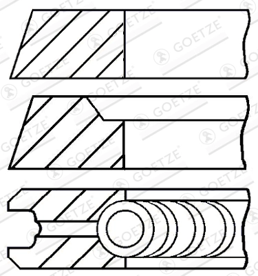 Комплект поршневых колец GOETZE ENGINE 08-501807-00