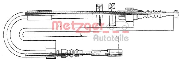 Тросик cтояночный тормоз METZGER 10.7582