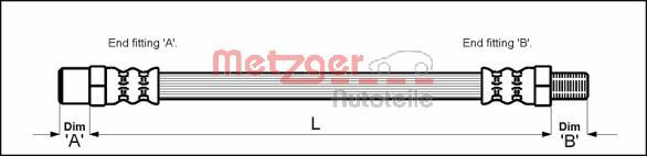 Тормозной шланг greenparts METZGER 4111343
