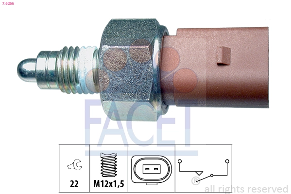 Выключатель фара заднего хода made in italy - oe equivalent FACET 7.6266
