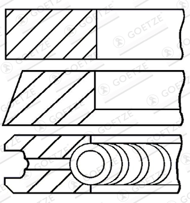 Комплект поршневых колец goetze diamond coated lkz-ring GOETZE ENGINE 08-432300-00