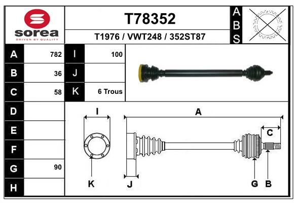 Приводной вал EAI T78352