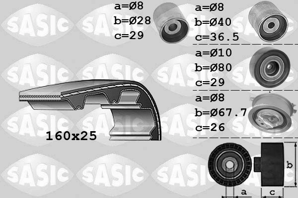 Комплект ремня грм SASIC 1756059