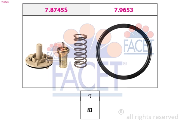 Термостат охлаждающая жидкость made in italy - oe equivalent FACET 7.8745