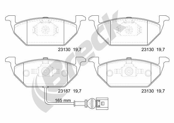 Комплект тормозных колодок дисковый тормоз BRECK 23131 00 702 10