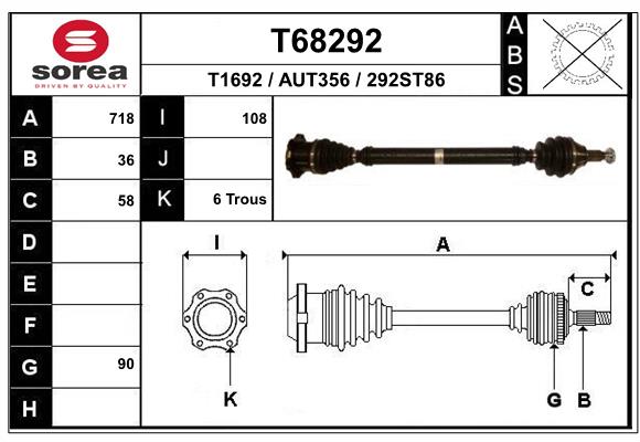 Приводной вал EAI T68292