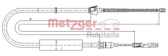 Тросик cтояночный тормоз METZGER 10.7507