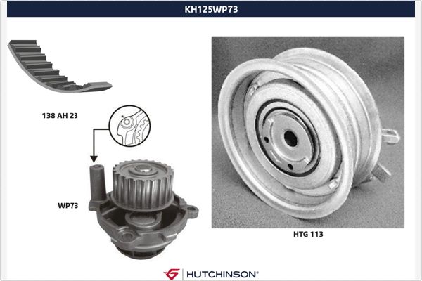 Водяной насос + комплект зубчатого ремня HUTCHINSON KH 125WP73