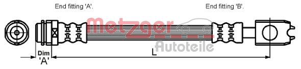 Тормозной шланг METZGER 4116210