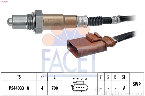 Лямбда-зонд made in italy - oe equivalent FACET 10.8313