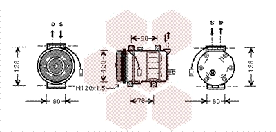Компрессор кондиционер VAN WEZEL 0100K010