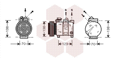 Компрессор кондиционер VAN WEZEL 0100K016