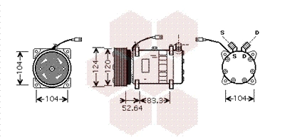 Компрессор кондиционер VAN WEZEL 0100K095