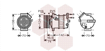 Компрессор кондиционер VAN WEZEL 0100K106