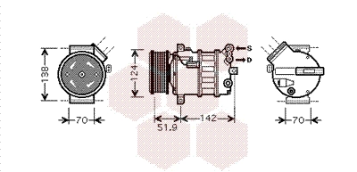 Компрессор кондиционер VAN WEZEL 0100K112