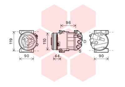 Компрессор кондиционер VAN WEZEL 0100K125