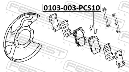 Пружина колодки дискового тормоза FEBEST 0103-003-PCS10