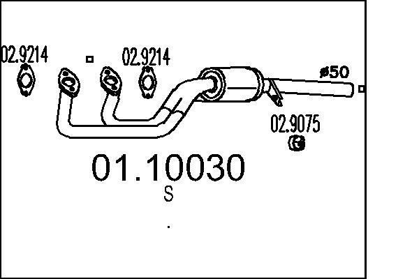 Труба выхлопного газа MTS 01.10030