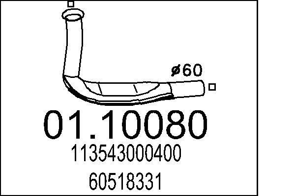 Труба выхлопного газа MTS 01.10080