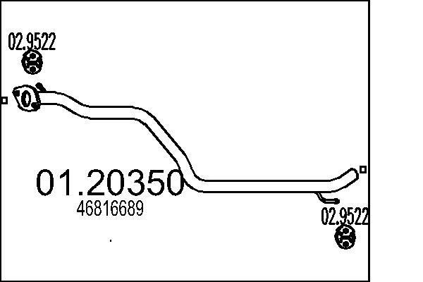 Труба выхлопного газа MTS 01.20350