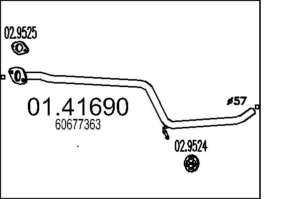 Труба выхлопного газа MTS 01.41690