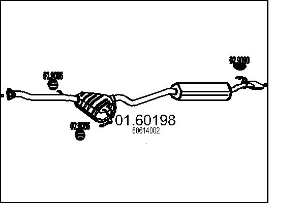 Глушитель выхлопных газов конечный MTS 01.60198